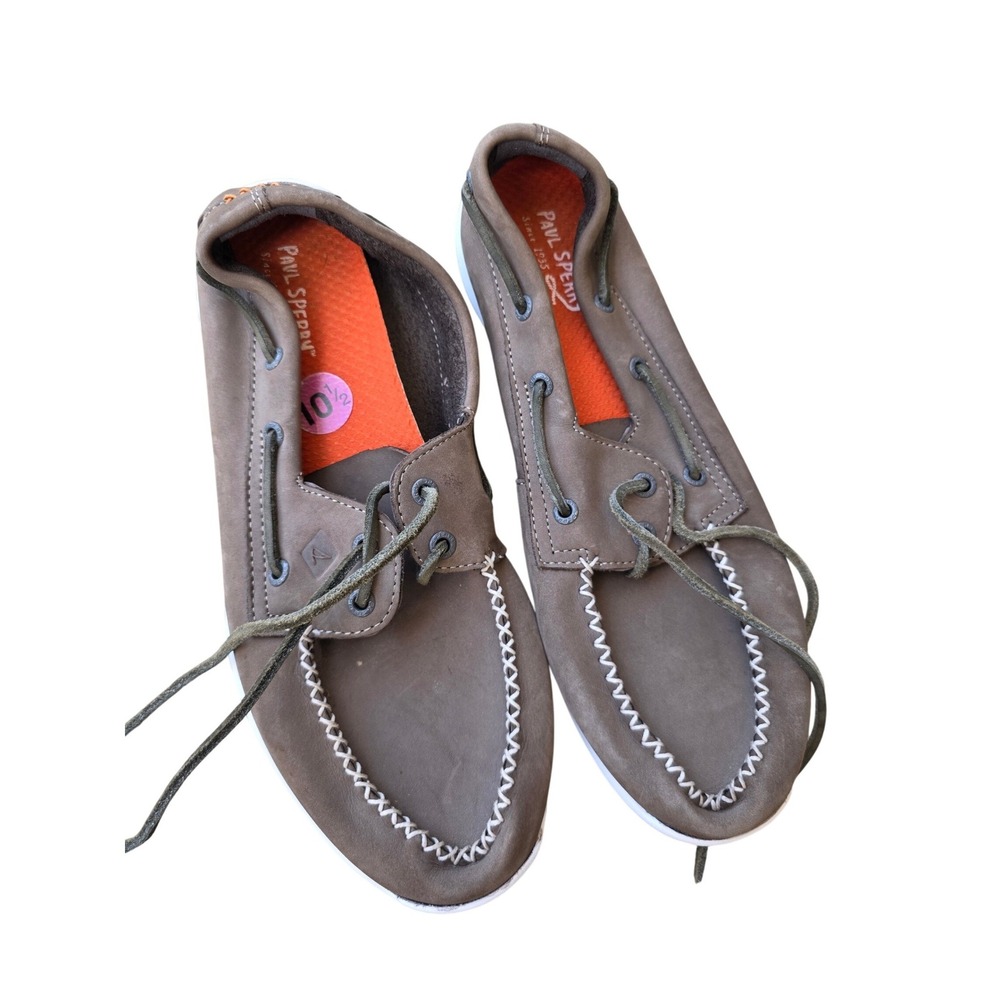 Paul Sperry Mens Boat Shoes Brown Leather Moc Toe Loafers STS14476 Size 10.5M D1